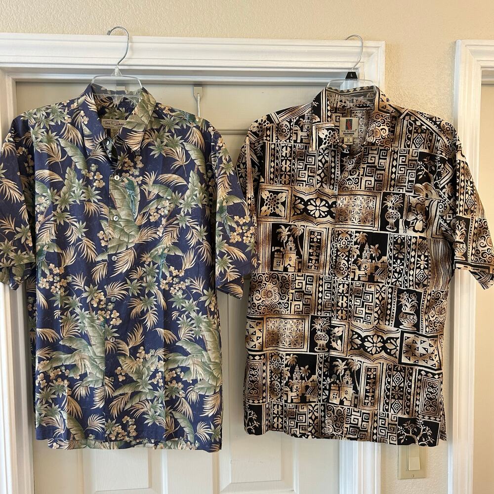 SET OF 2 Tori Richard Men's Hawaiian Short Sleeve Button Down Shirts Medium